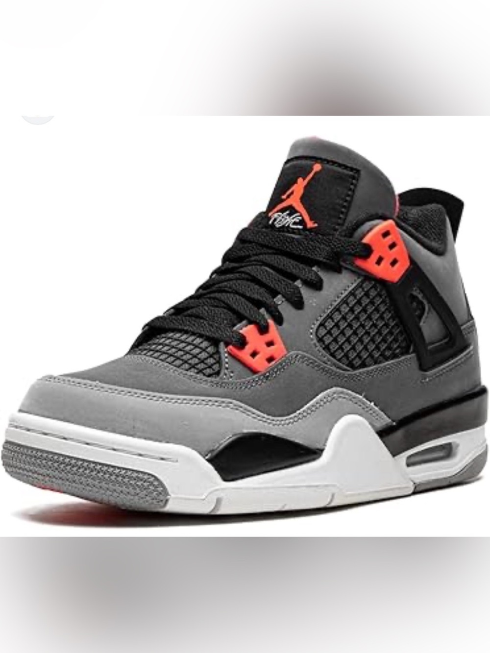 Air Jordan 4 Retro Gray Black with Red Accent Sneaker 5Y with box